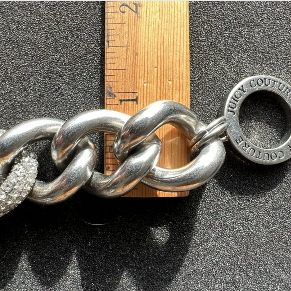 STUNNING Juicy Couture Chain Bracelet with Pave Crystals Link - Picture 5 of 10